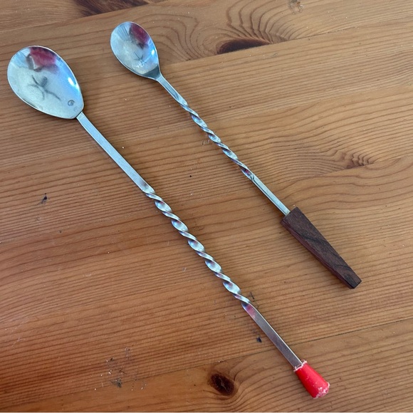 4 Cocktail Swizzle Stick Spoons - Picture 4 of 5